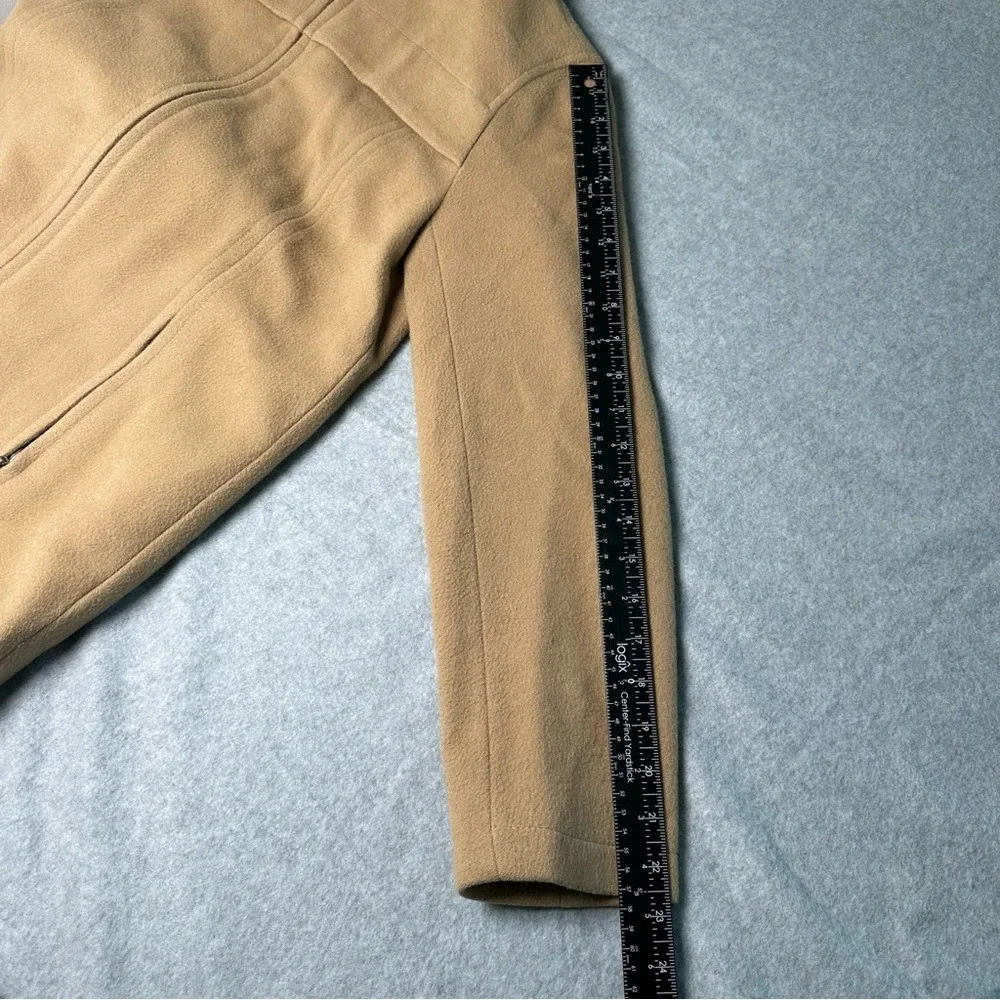 Talbots Women's Small Petites Camel Wool Blend Hooded Zip Up Jacket Coat - Picture 7 of 12